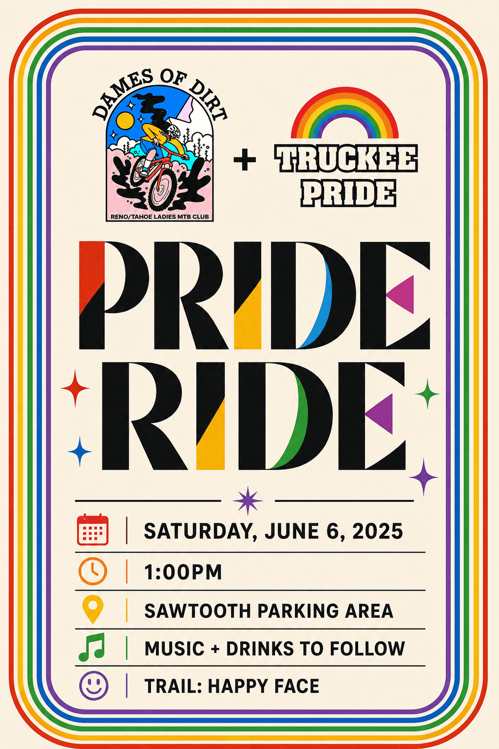 MTB Pride Ride with Dames of Dirt flyer