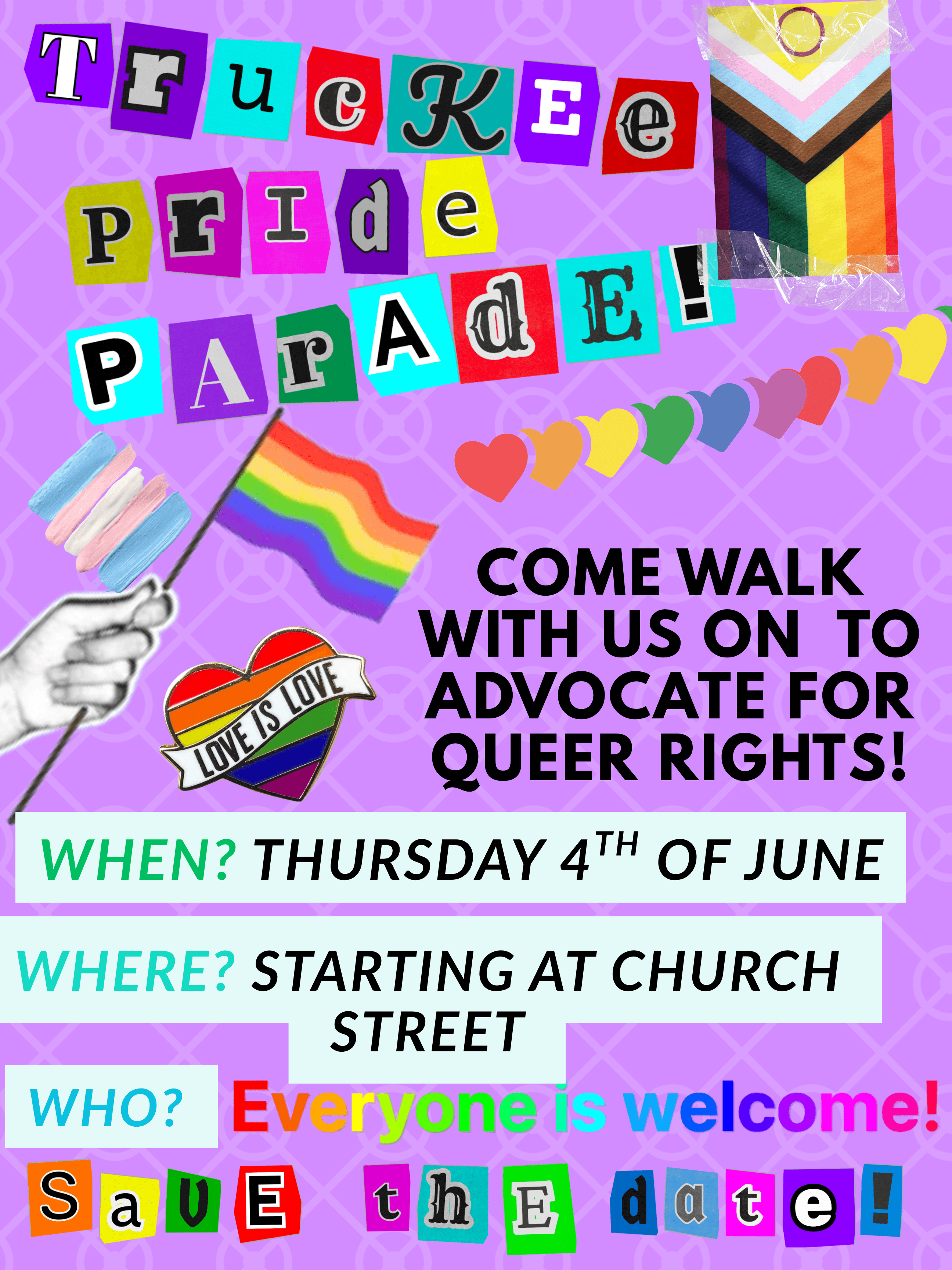 Protest for LGBTQ+ Rights flyer