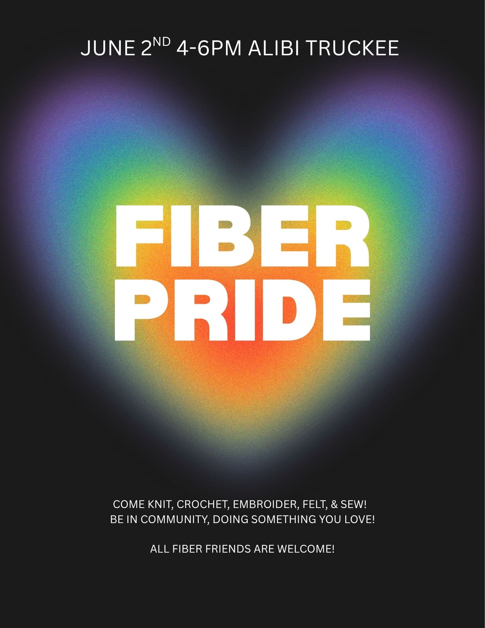 Pride Fiber Friends flyer
