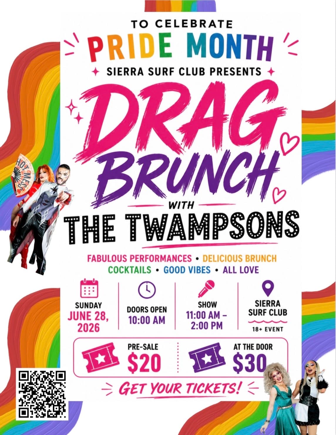 Drag Brunch at Sierra Surf Club flyer