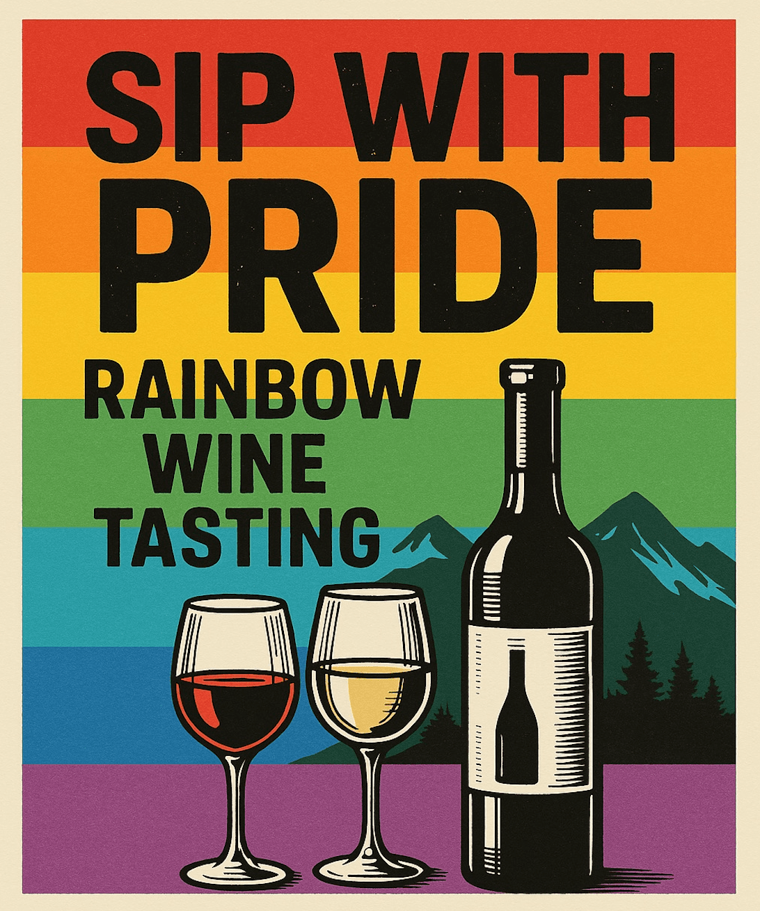 Sip With Pride Rainbow Wine Tasting flyer